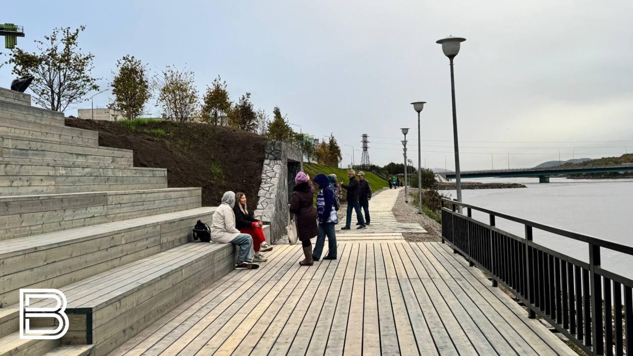 Работы по благоустройству Поморской набережной в Коле — в завершающей стадии